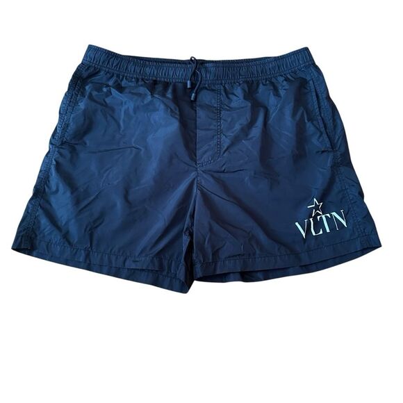 Valentino Garavani Short-Length Logo-Print Swim Shorts Black, Size 48, Medium - Picture 1 of 11